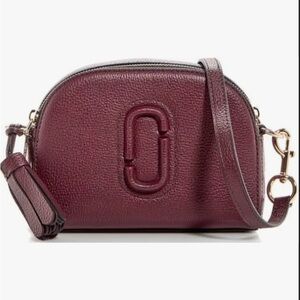Marc Jacobs Burgundy Crossbody Bag with Pebbled Leather and Gold Hardware